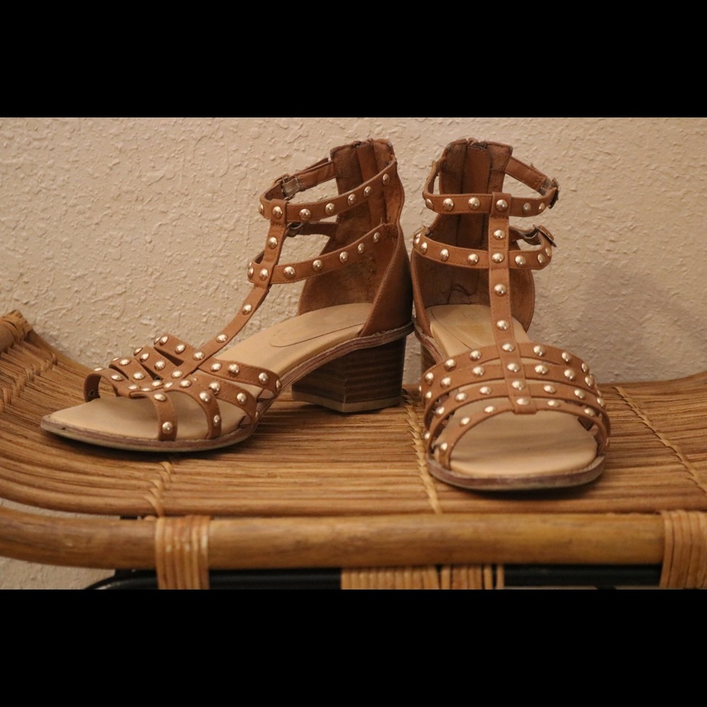 Brown rhinestone sandals